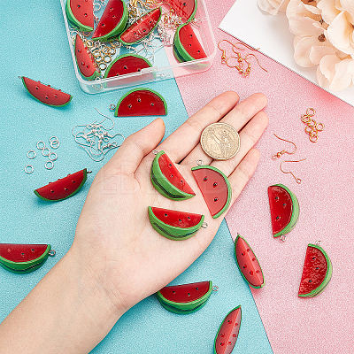 100Pcs DIY Watermelon Shape Dangle Earring Making Kits DIY-NB0005-30-1