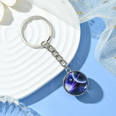 Round Glass Beads Keychain KEYC-YW00066-05-1