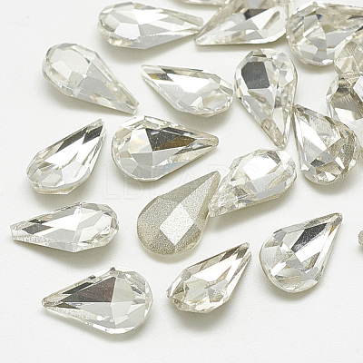 Pointed Back Glass Rhinestone Cabochons RGLA-T082-6x10mm-01-1