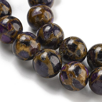 Synthetic Gold Clinquant Stone Beads Strands G-P549-A01-03E-1