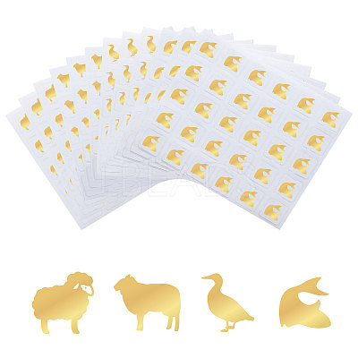 80 Sheets 4 Patterns PVC Waterproof Self-Adhesive Sticker Sets STIC-OC0001-10B-1