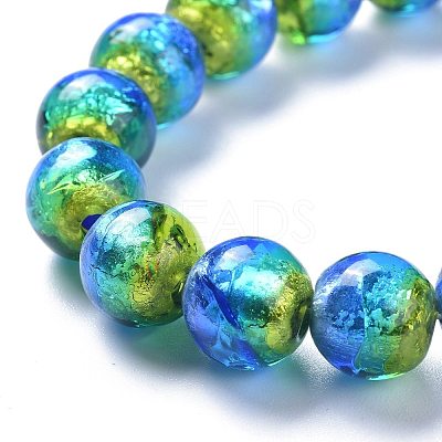 Handmade Silver Foil Lampwork Beads FOIL-K001-02A-10mm-1