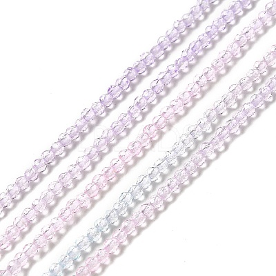 Transparent Gradient Color Glass Beads Strands GLAA-H021-01A-06-1