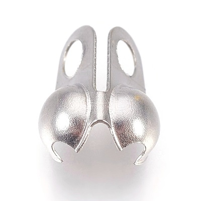 304 Stainless Steel Bead Tips STAS-WH0010-01P-4mm-1