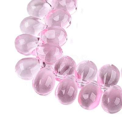 Baking Paint Transparent Glass Beads Strands GL-N005-02A-D02-1