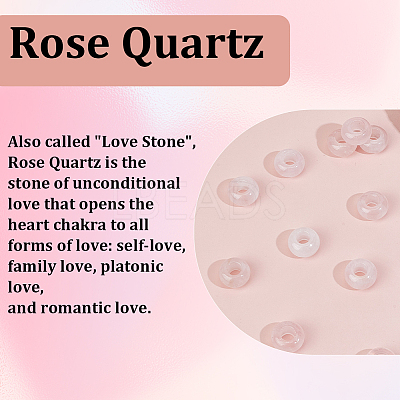 20Pcs Natural Rose Quartz European Beads G-PA0002-34B-1