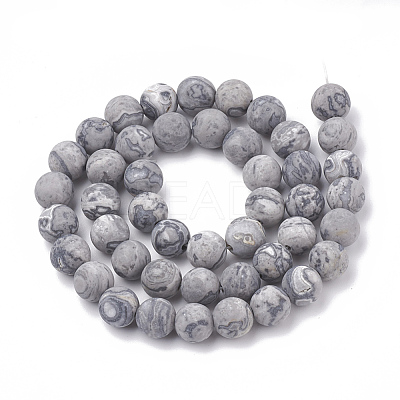 Natural Map Stone/Picasso Stone/Picasso Jasper Beads Strands X-G-T106-222-1