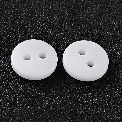2-Hole Flat Round Resin Sewing Buttons for Costume Design BUTT-E119-18L-19-1