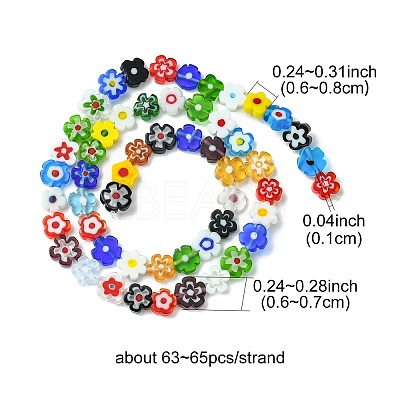 Handmade Millefiori Glass Bead Strands LAMP-YW0001-19A-1