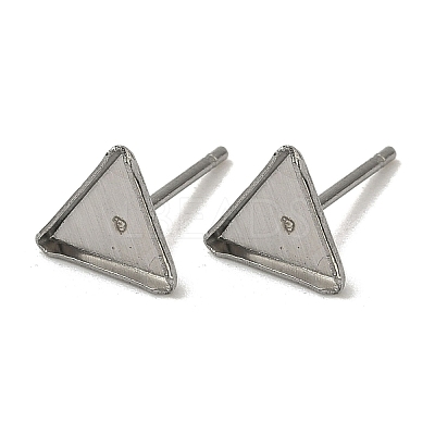Tarnish Resistant Earring Cabochon Settings 304 Stainless Steel Ear Studs Blank Settings STAS-Q170-11-1
