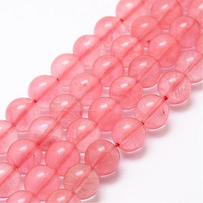Cherry Quartz Glass Bead Strands G-P256-06-8mm-1
