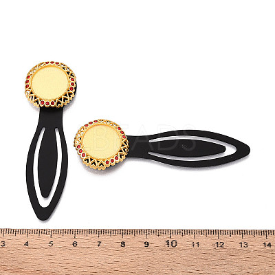Alloy & Iron Bookmark Cabochon Settings PALLOY-N184-04G-1