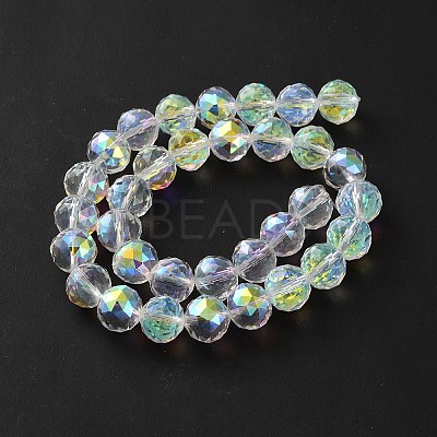 Transparent Electroplate Glass Beads Strands X-EGLA-N002-34D-H01-1