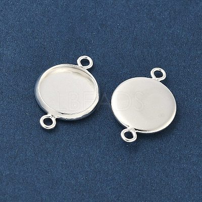 Flat Round Brass Connector Cabochon Settings KK-K414-13E-S-1
