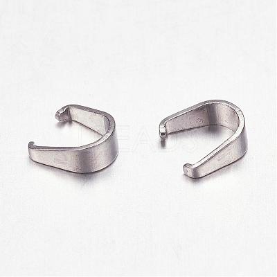 Tarnish Resistant 201 Stainless Steel Snap on Bails STAS-F117-16P-2.5x5.5-1