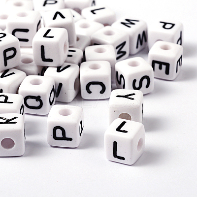 Acrylic Horizontal Hole Letter Beads PL37C9447-1