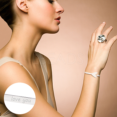 3Pcs 3 Style Stainless Steel Fishtail Bangle Blank Strips FIND-UN0001-96P-1