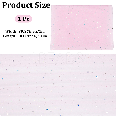 1M Sequins Polyester Organza Fabrics DIY-CY0003-41B-1