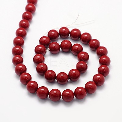 Shell Pearl Beads Strands BSHE-L026-01-10mm-01-1