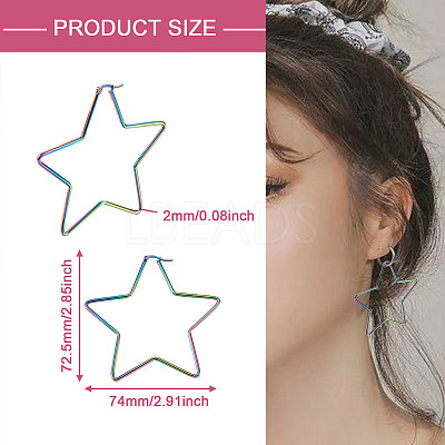 9Pairs 9 Style 304 Stainless Steel Geometric Hoop Earrings STAS-FW0001-21-1