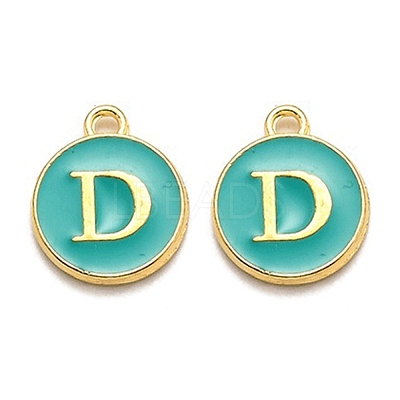 Golden Plated Alloy Enamel Charms X-ENAM-Q437-15D-1