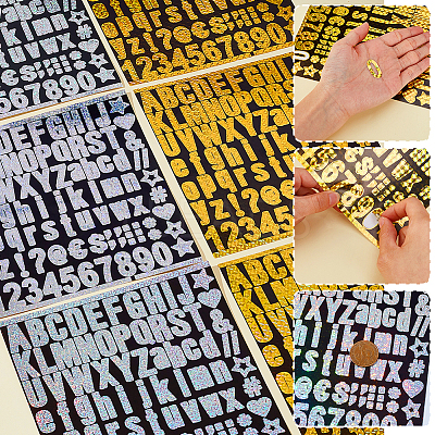 12 Sheets 2 Colors Paper Self-Adhesive Stickers DIY-GA0009-64-1