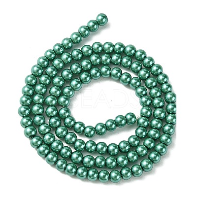 Eco-Friendly Dyed Glass Pearl Round Beads Strands HY-A002-4mm-RB118-1