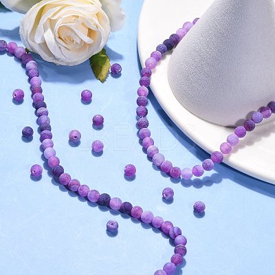 Natural Crackle Agate Beads Strands G-G055-6mm-8-1