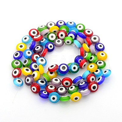 Handmade Evil Eye Lampwork Bead Strands LAMP-J029-10mm-M-1