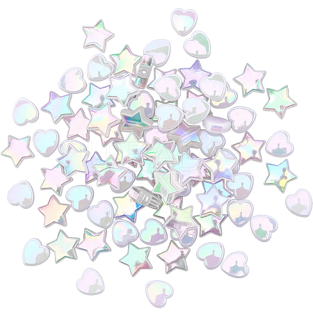 100Pcs 2 Styles  Transparent Acrylic Beads OACR-SC0002-41B-1
