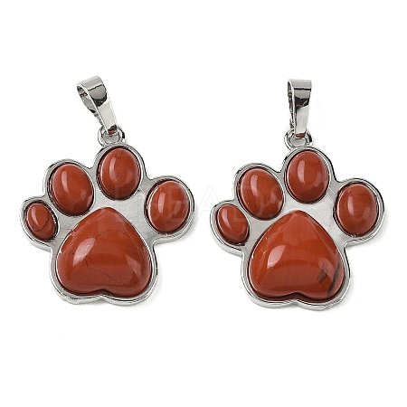 Natural Red Jasper Pendants G-B194-02P-05-1