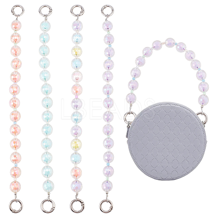 4Pcs 4 Colors Candy AB Colored Round Plastic Beaded Bag Handle DIY-WR0001-77-1