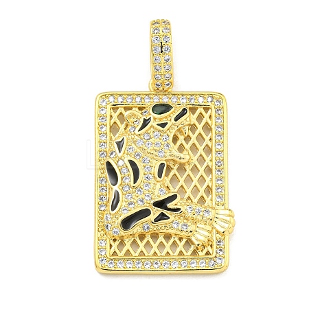 Brass Micro Pave Cubic Zirconia Pendants KK-K354-16G-G-1