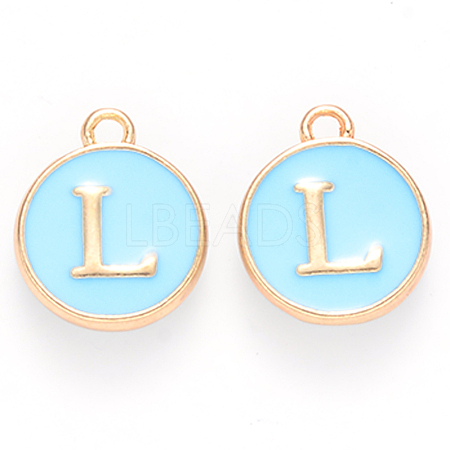 Golden Plated Alloy Enamel Charms ENAM-S118-04L-1