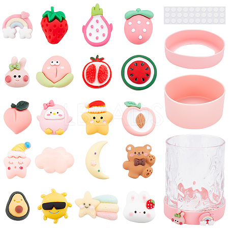 DIY Silicone Cup Bottom Sleeve Covers Sets DIY-BC0002-98-1