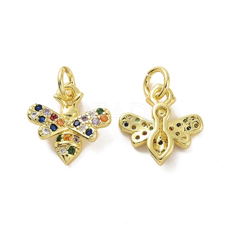 Brass Micro Pave Colorful Cubic Zirconia Charms KK-E068-VF103-1