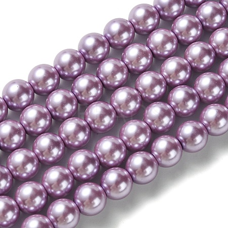 Eco-Friendly Glass Pearl Beads Strands HY-A008-8mm-RB056-1