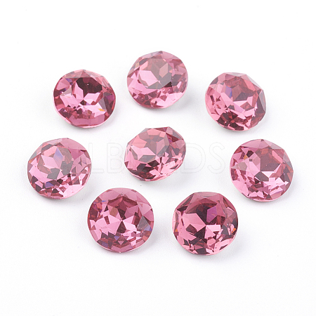 Pointed Back & Back Plated K9 Glass Rhinestone Cabochons RGLA-J012-10mm-209-1