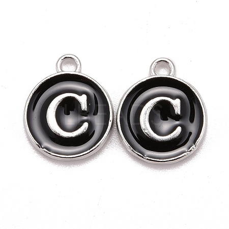 Platinum Plated Alloy Charms ENAM-S118-02C-P-1