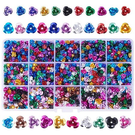 Flower Aluminum Beads ALUM-PH0001-01-1