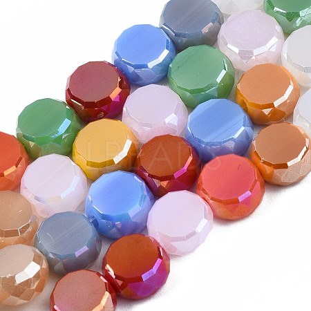 Electroplate Opaque Glass Beads Strands X-EGLA-S174-31-1