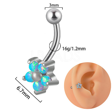 G23 Titanium Pave Deep Sky Blue Cubic Zirconia Curved Barbell Cartilage Earrings FS-WGD98FB-27-1