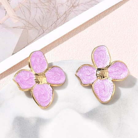 304 Stainless Steel Enamel Stud Earrings SA-CBA46AF-07G-1