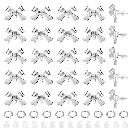 26Pcs Bowknot Brass Earring Findings DIY-ME0001-09P-1