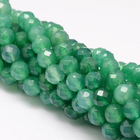 Natural Green Onyx Agate Beads Strands X-G-K115-23F-8mm-1