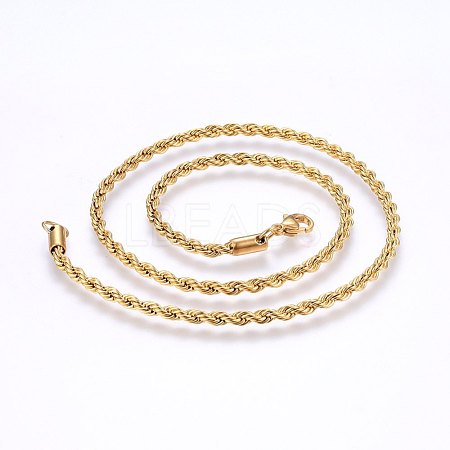 304 Stainless Steel Rope Chain Necklaces NJEW-F226-03G-04-1