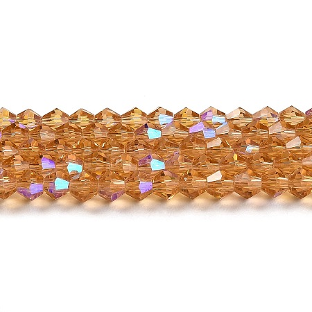 Transparent Electroplate Glass Beads Strands GLAA-F029-4mm-D18-1