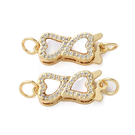Brass Micro Pave Cubic Zirconia Box Clasps KK-U070-06G-1