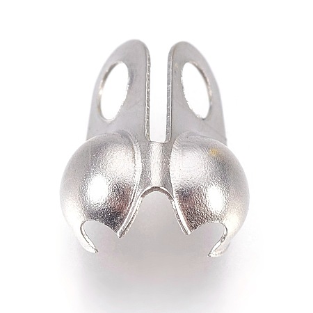 304 Stainless Steel Bead Tips STAS-WH0010-01P-4mm-1