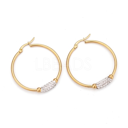 304 Stainless Steel Hoop Earrings EJEW-O096-12C-G-1